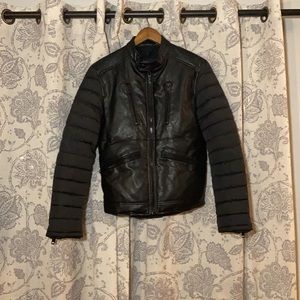 EUC Express Men Vegan Leather Bomber Jacket.